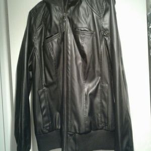 Faux Leather Faux Fur Hoodie size 1x coat